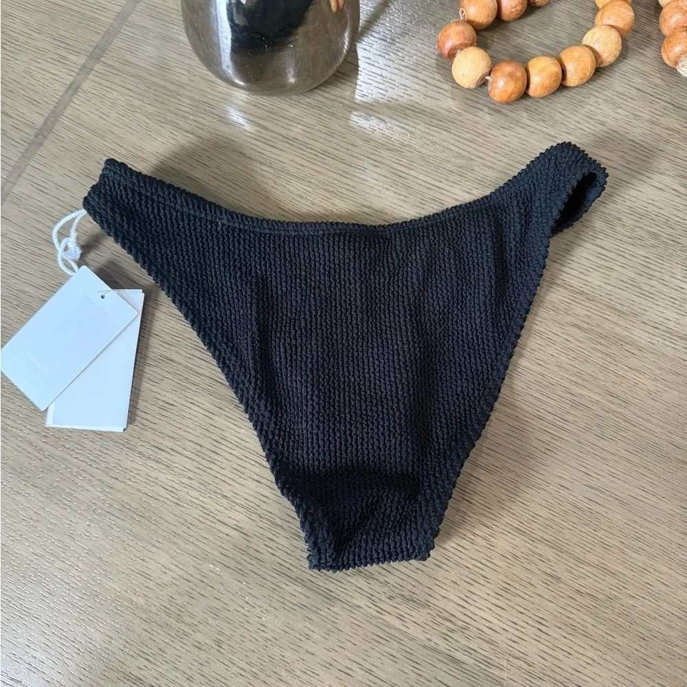 Good American Charcoal Textured Swim Bottom